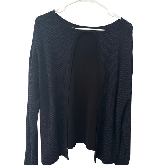 Eileen Fischer Midnight Sleek Tencel Round Neck Top Sweater Size M - Picture 8 of 8